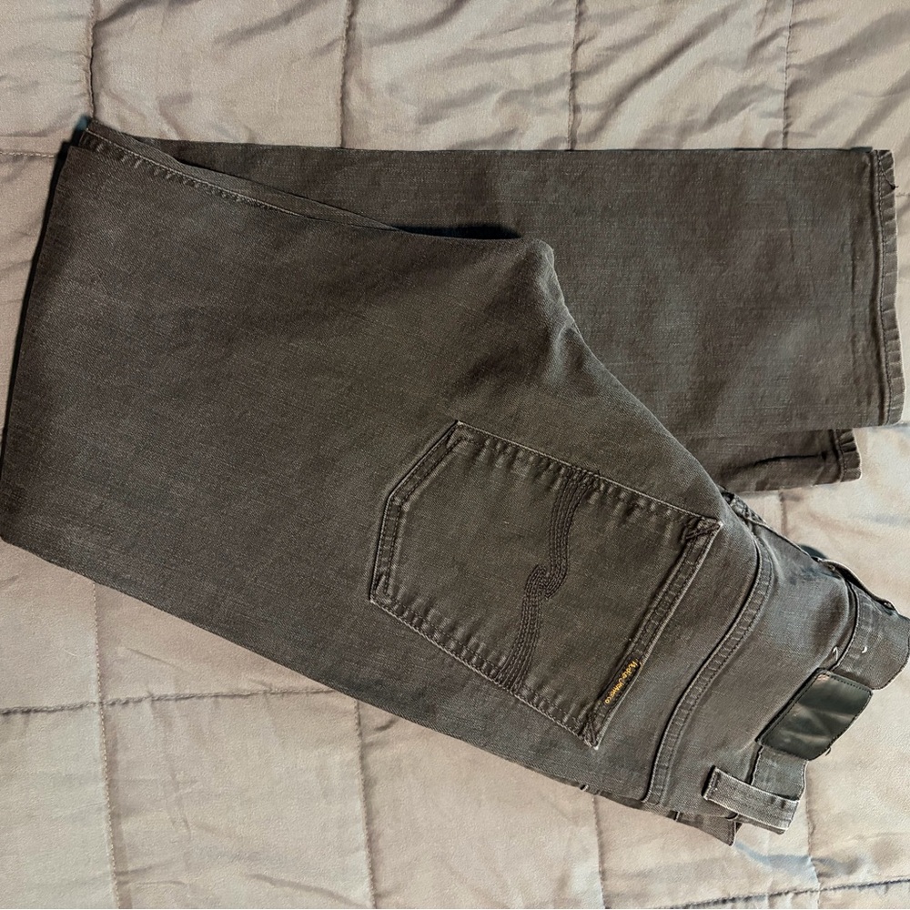 Nudie Jeans Co Washed Black Denim Mens 34 waist 34 length